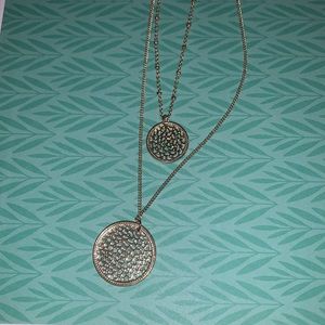 Double Gold Pendant Necklace